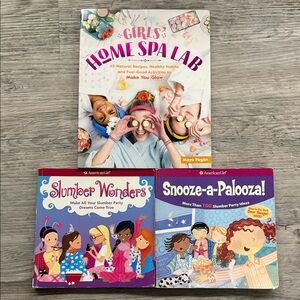 American Girl Home Spa and Slumber Party Book Set - Pink and Purple